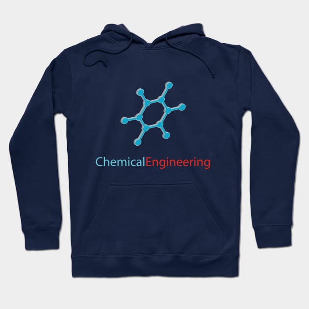 Chemical engineering text with molecule picture Hoodie by PrisDesign99